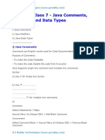 Selenium Class 7 Java Comments Modifiers and Data Types PDF