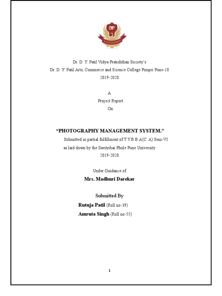 Photography Management System Report | PDF | Computers