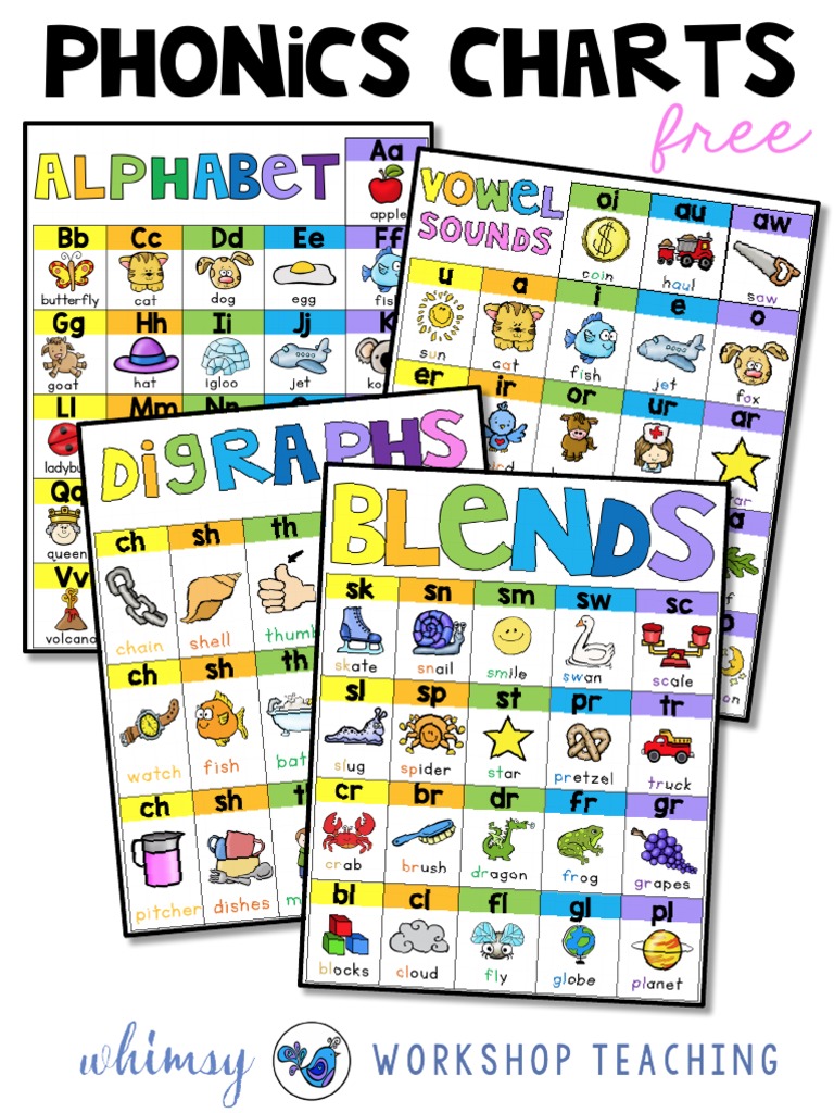 Free Phonics Reference Charts Whimsy Teaching