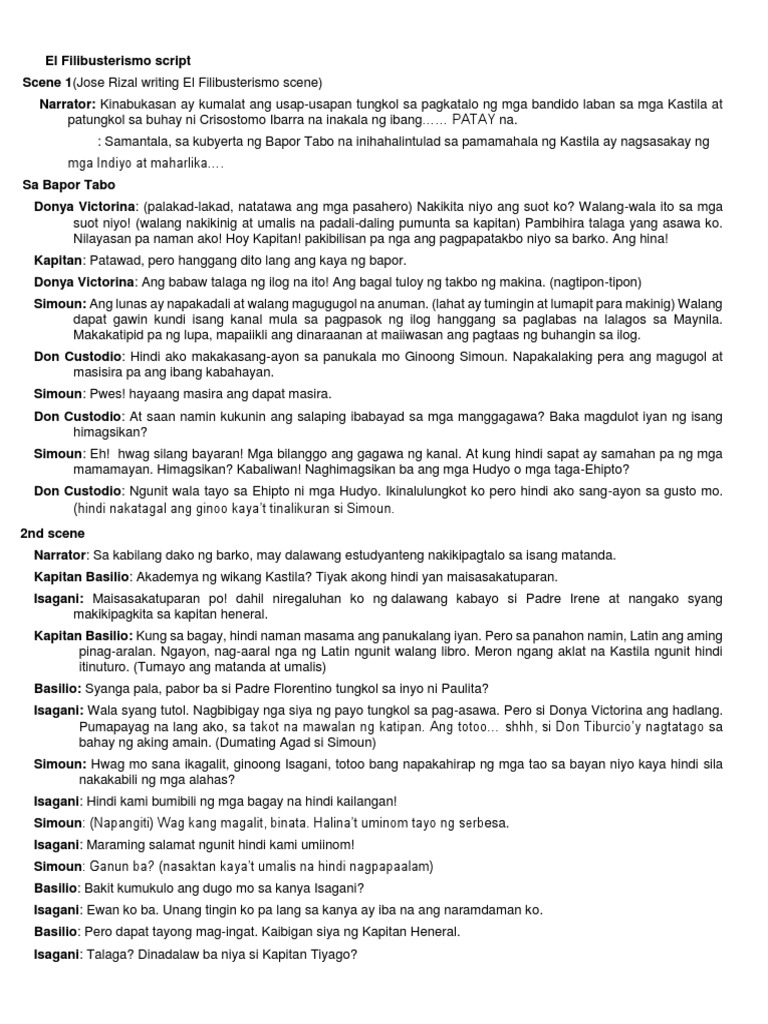 El Filibusterismo Simoun Lines