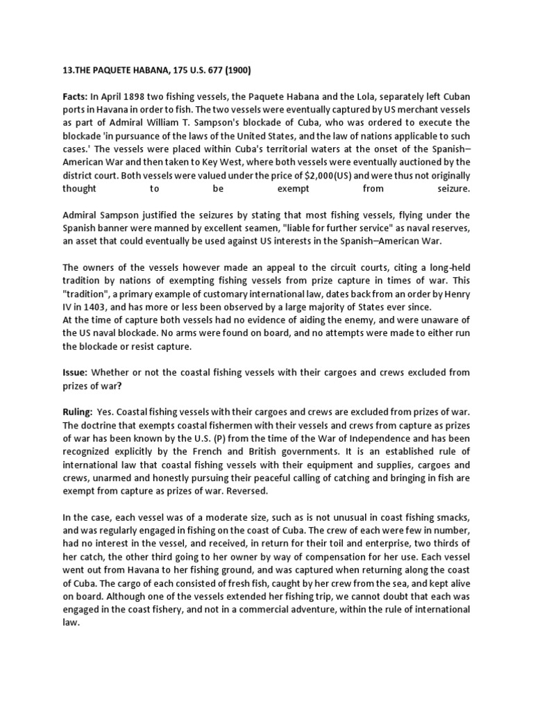 The Paquete Habana PDF