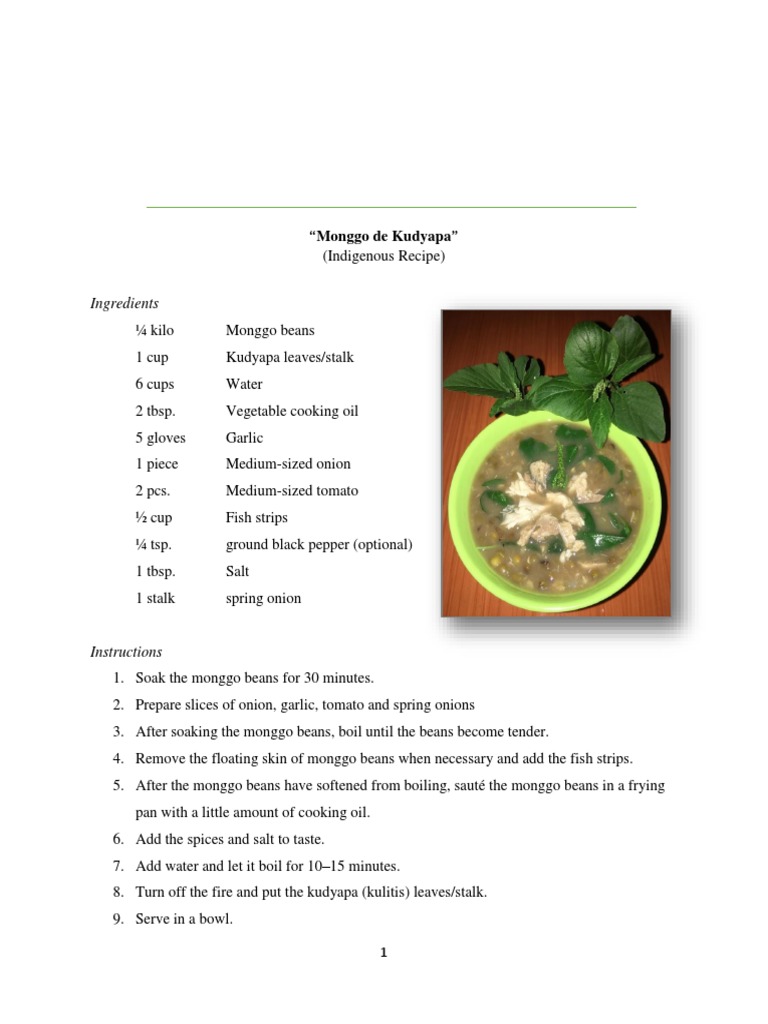 Indigenous Recipe.1 | PDF