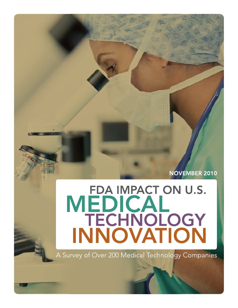 FDA Impact U.S. Medical Technology Innovation Federal Food Food And