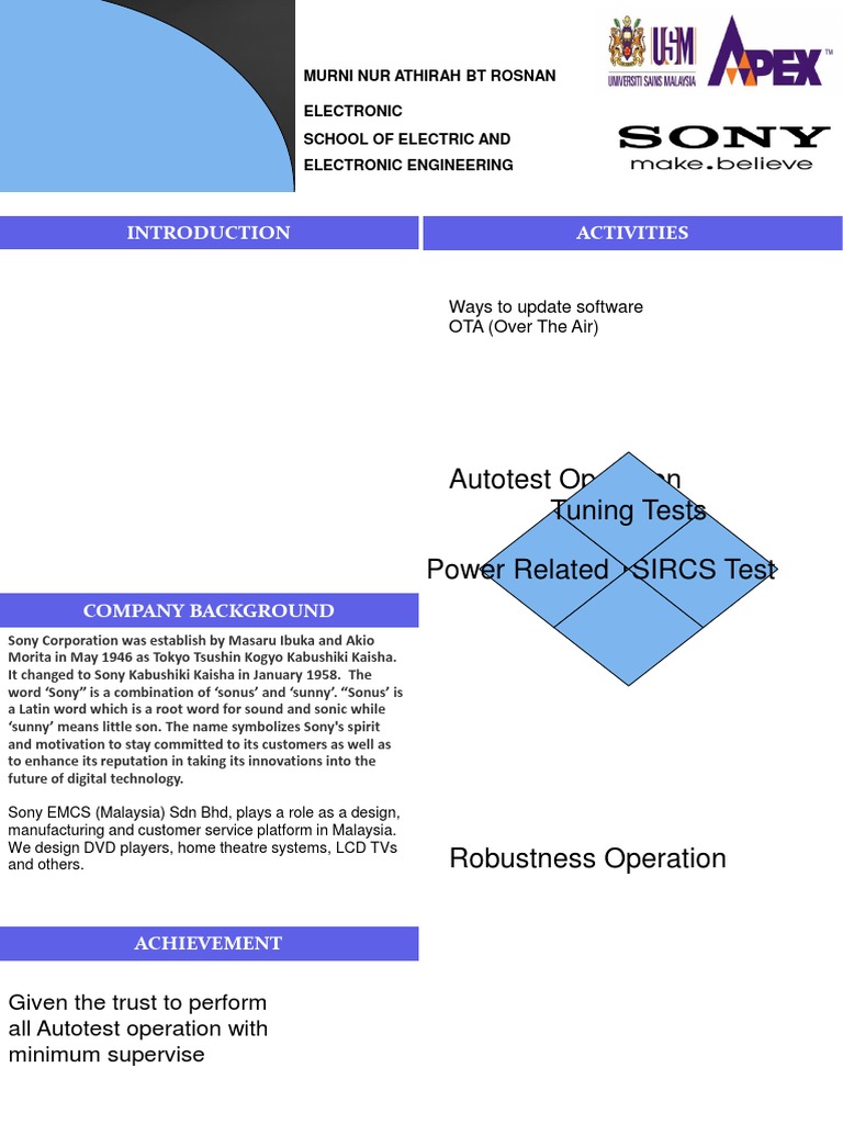 Sony EMCS Malaysia: Company Overview | PDF