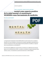 El Bienestar Mental Como Aspecto Positivo de La Salud Mental - El Cuestionario WEMWBS Como Herramienta de Medición - enfocaTSS PDF