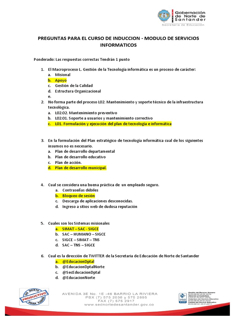 Evaluacion Servicios Informaticos Pdf