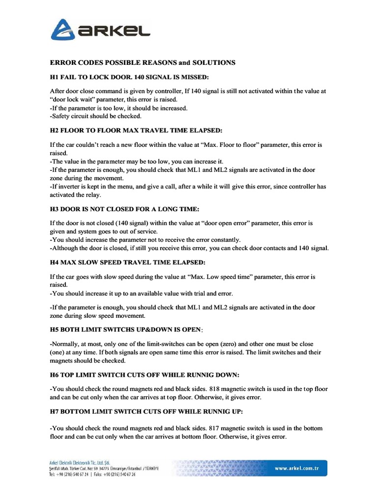 ARL300 Error Codes and Solutions Guide | PDF