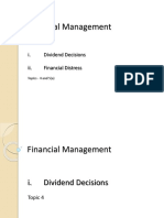 Financial Management - Dividend Policy and Financial Distress - MBA 2019-21 - Sem-II