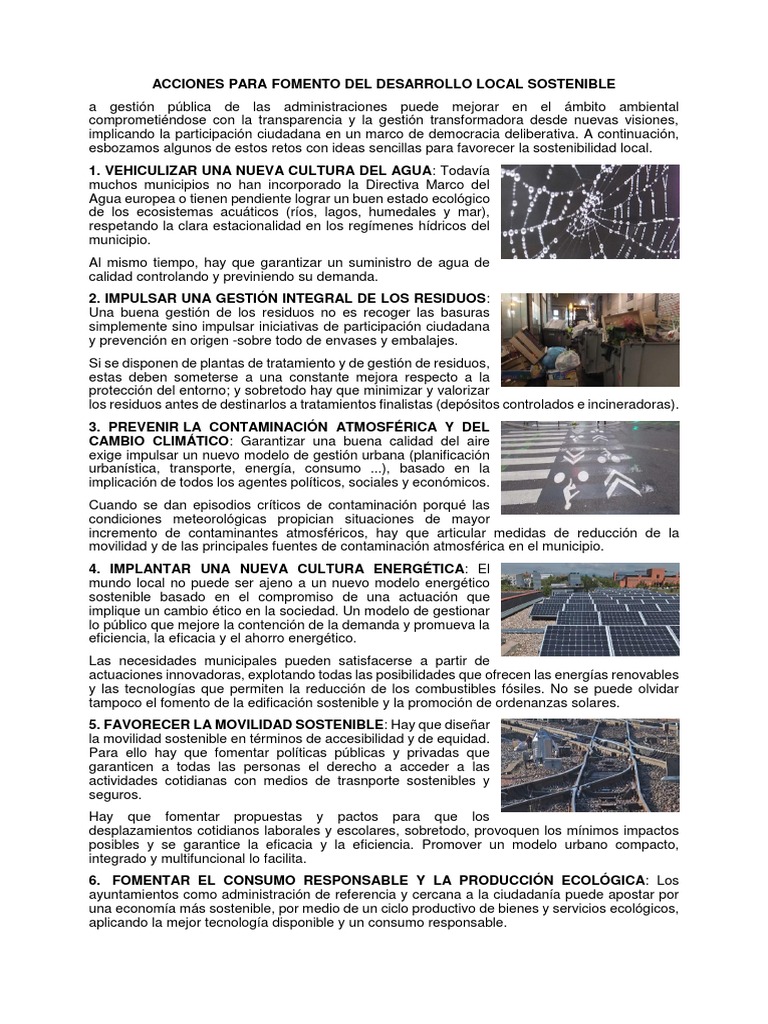 Acciones para el Desarrollo Local Sostenible | PDF