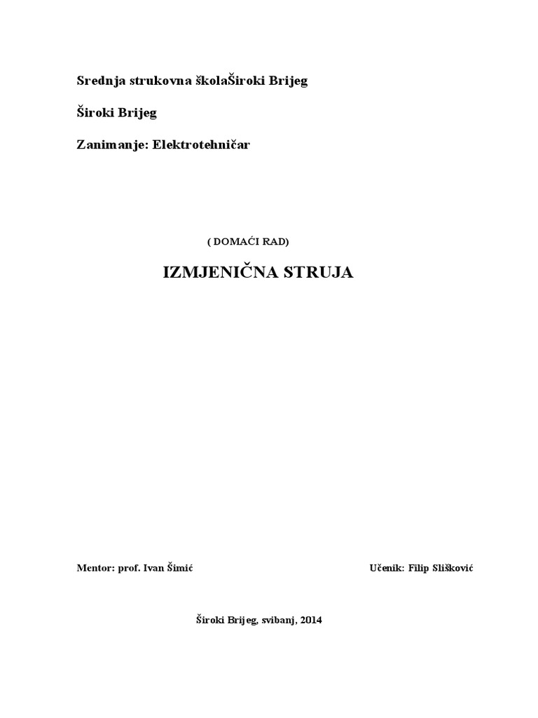 Izmjenicna Struja | PDF