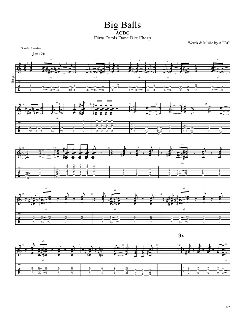 Acdc Big Balls PDF Rock Albums Sound Recording