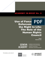 Use of Force in Law Enforcement and The Right To Life - The Role of The Human Rights Council