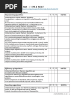 Computer Science Aqa Specification Checklist