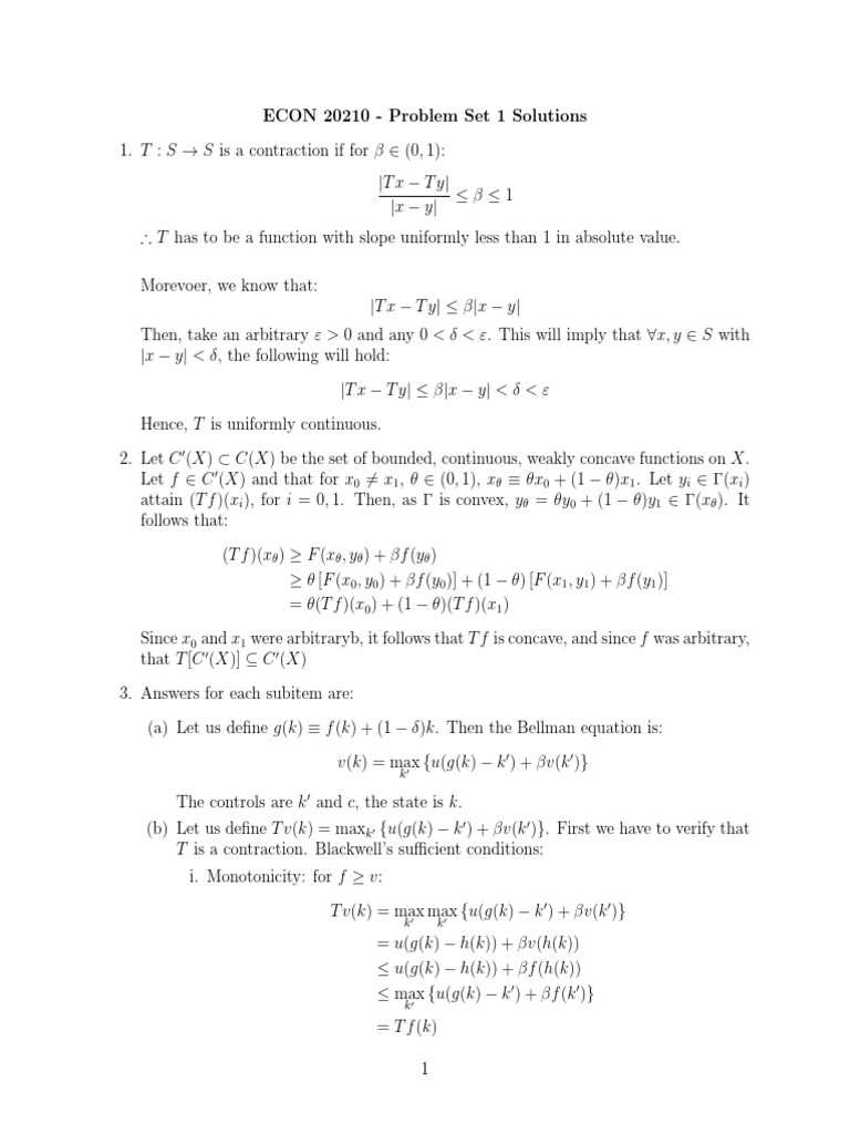 Pset 1 Sol Pdf Mathematical Concepts Applied Mathematics