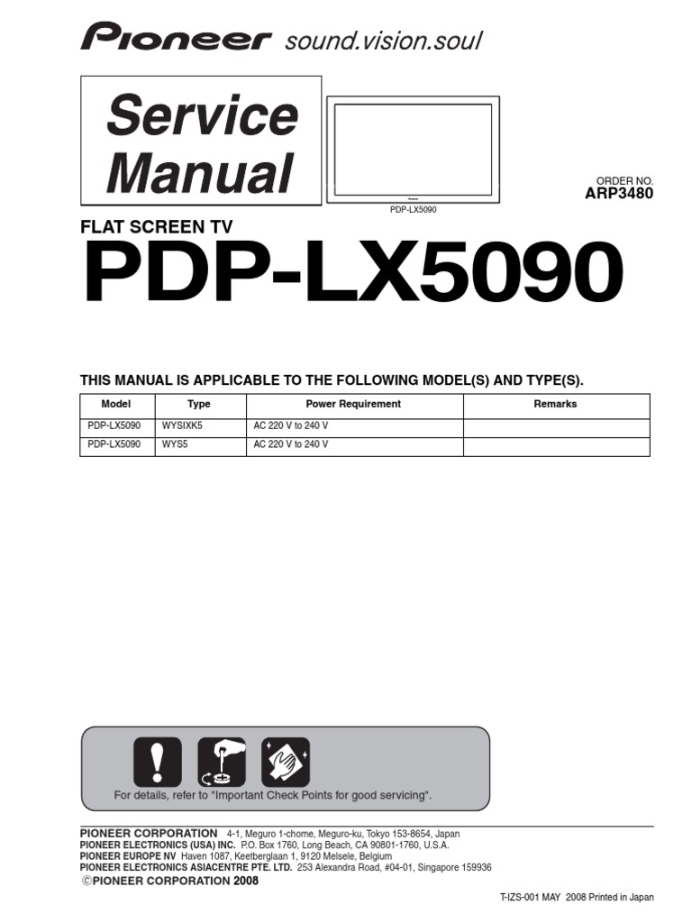 Pioneer Pdp Lx5090 Arp3480 Electrical Connector Soldering