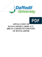 Application of Bangladesh Labor Act, 2006 in Garments Industry of Bangladesh