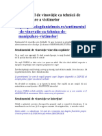 Sentimentul de Vinovăție CA Tehnică de Manipulare A Victimelor