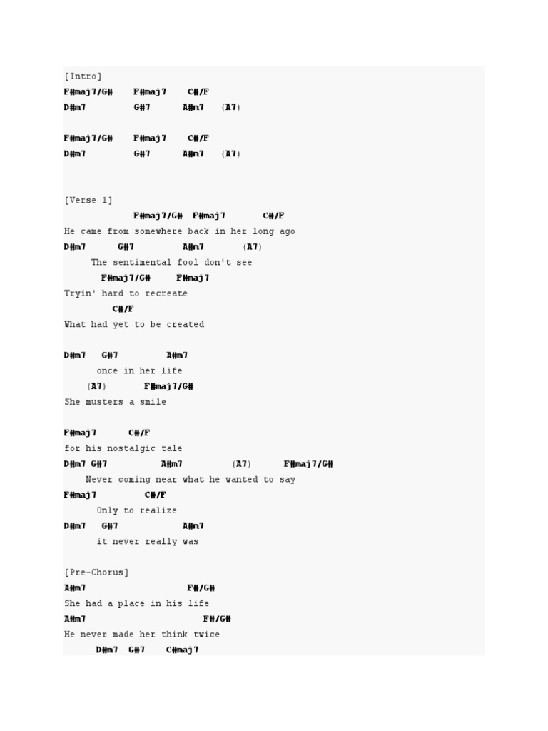 What A Fool Believes Chords Song Structure Songs