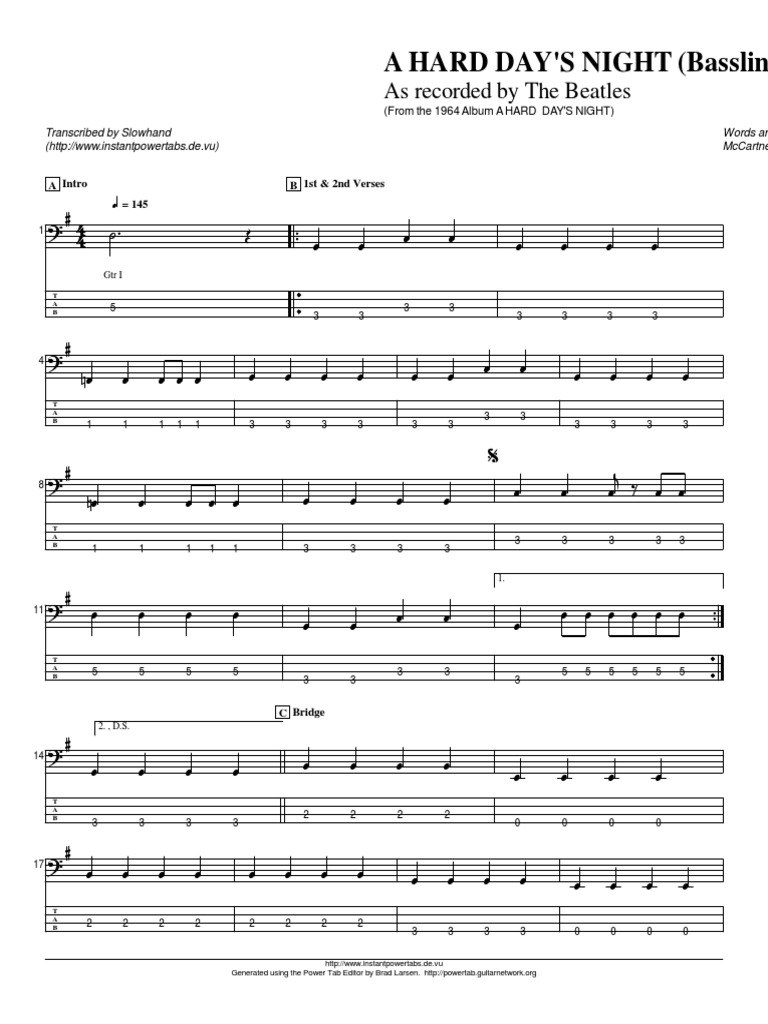 A Hard Days Night Bass Trombone