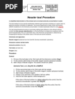 Ammonia Determination via Nessler Method | PDF