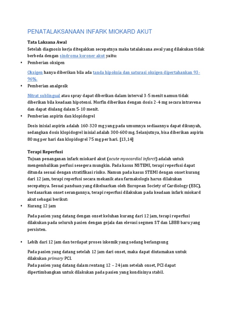 Penatalaksanaan Infark Miokard Akut | PDF