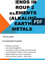 Trends in Group 2 Elements Alkaline Earth Metals