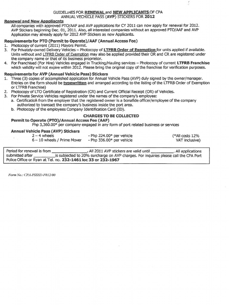 12 Guidelines For Renewal and New Applicants of CPA AVP PDF PDF