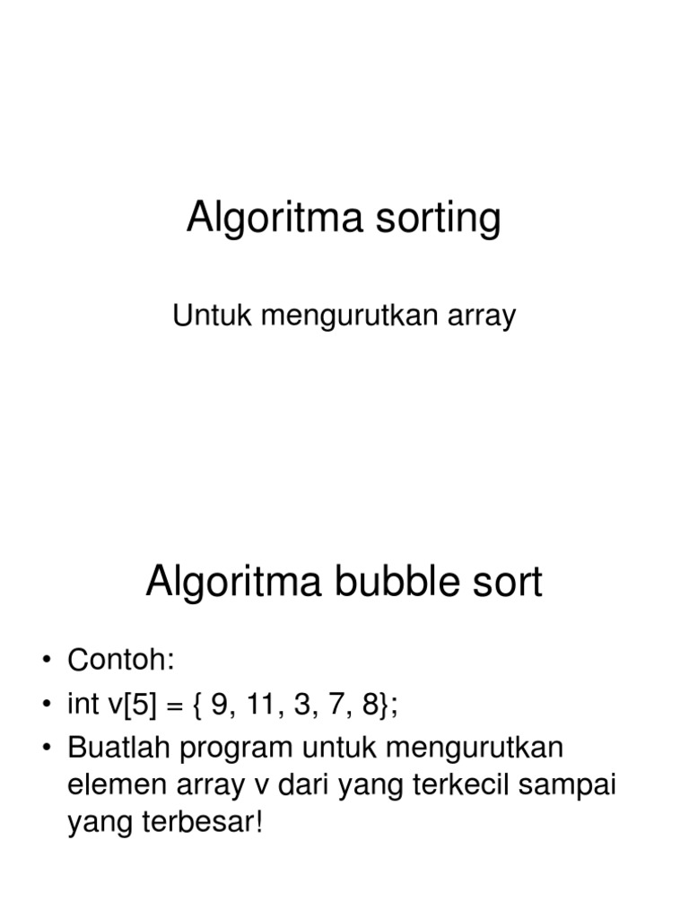 Algoritma Sorting | PDF