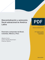 Descentralización y Autonomía Fiscal Subnacional en América Latina Panorama Comparado de Brasil Colombia México y Perú PDF