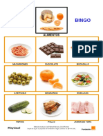 Bingo Alimentos 6 Cartones 3x3