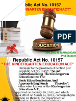 ARLENE M. MARASIGAN-Republic Act No. 10157-Kindergarten Education Act