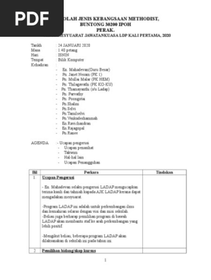 Minit Mesyuarat Ldp 2020 Pdf