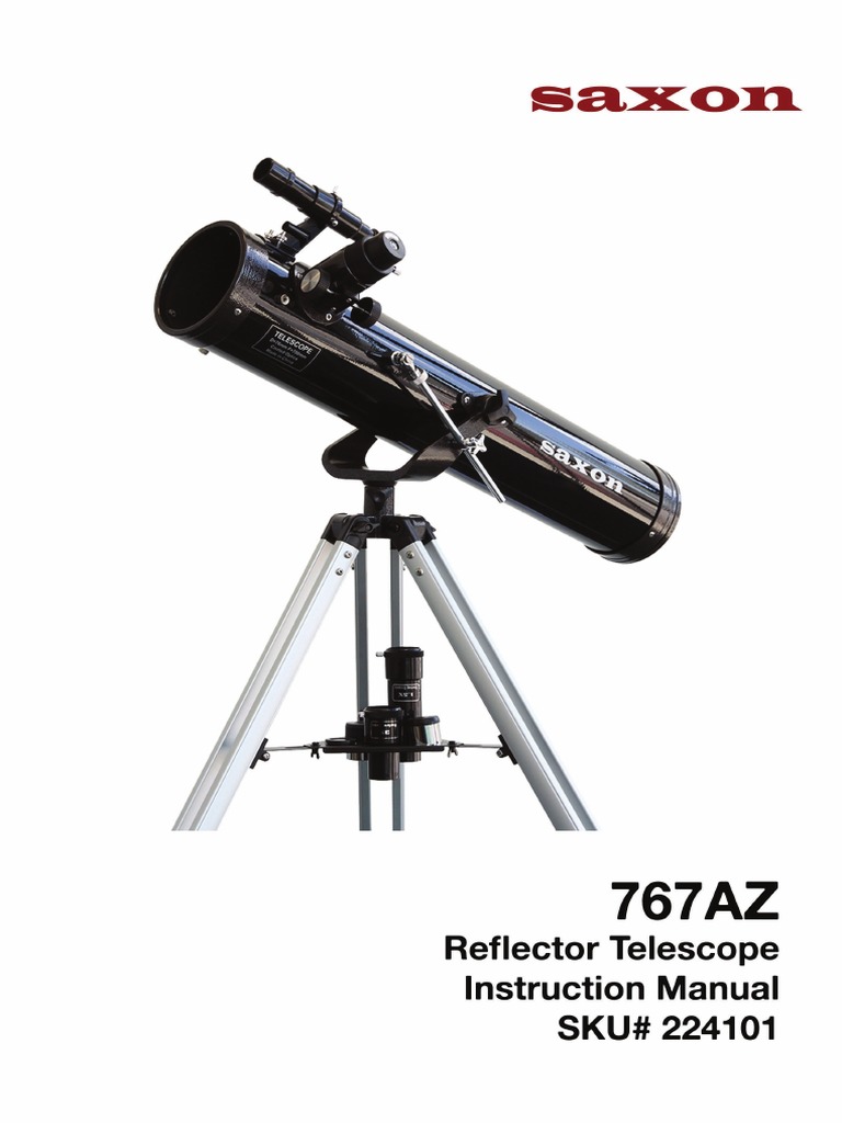 Saxon 767az Reflector Telescope Instruction Manual Sku 224101 PDF