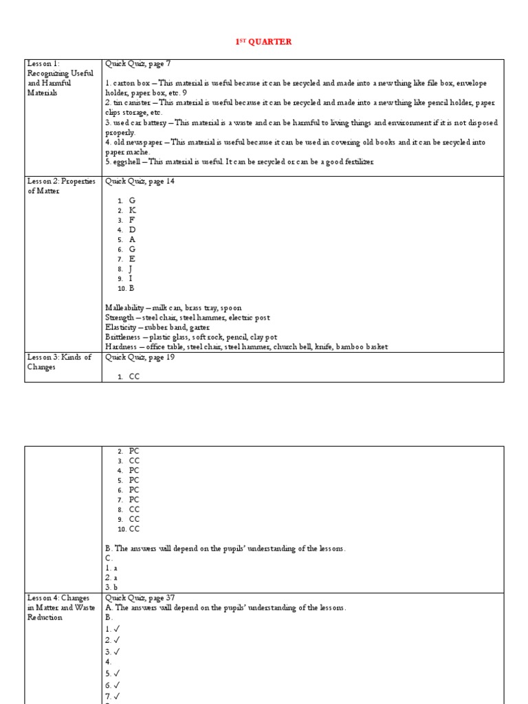Science 5 Answer Key Overview | PDF | Menstrual Cycle | Reproduction