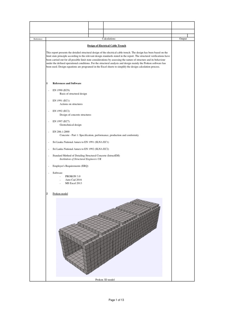 Design of Electrical Cable Trench PDF Bending Solid Mechanics