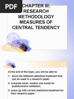 Chapter Iii - Measures of Central Tendency PDF