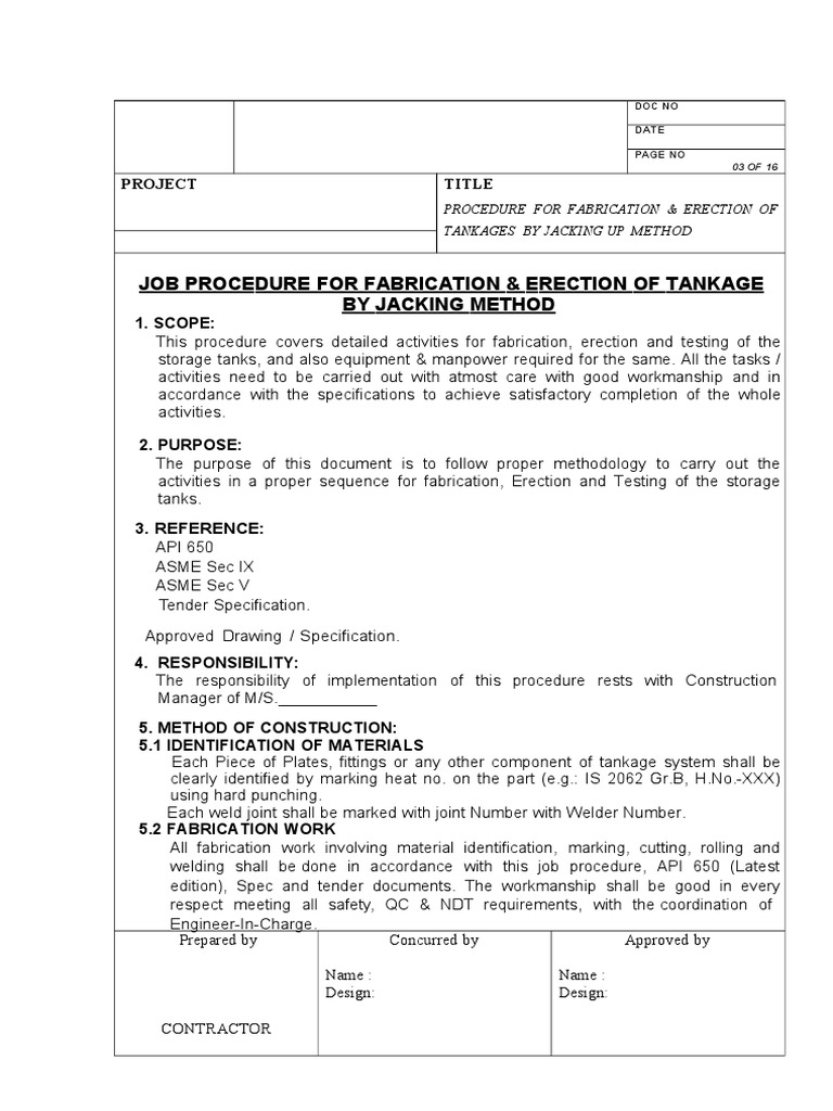 1) Job Procedure | Download Free PDF | Metal Fabrication | Welding