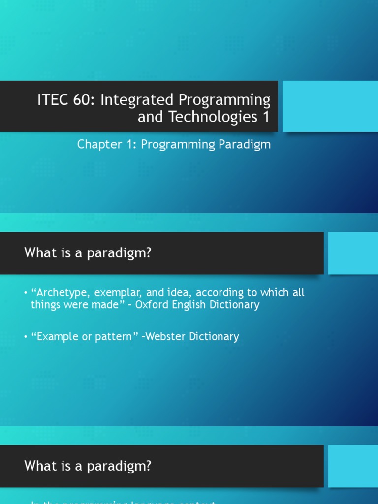 Chapter 1 L2 Programming Paradigm | PDF | Programming Paradigms ...