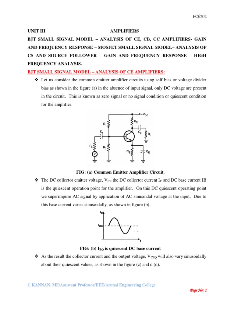 Unit Iii PDF Amplifier Field Effect Transistor