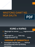 WASTONG GAMIT NG MGA SALITA Quiz 2