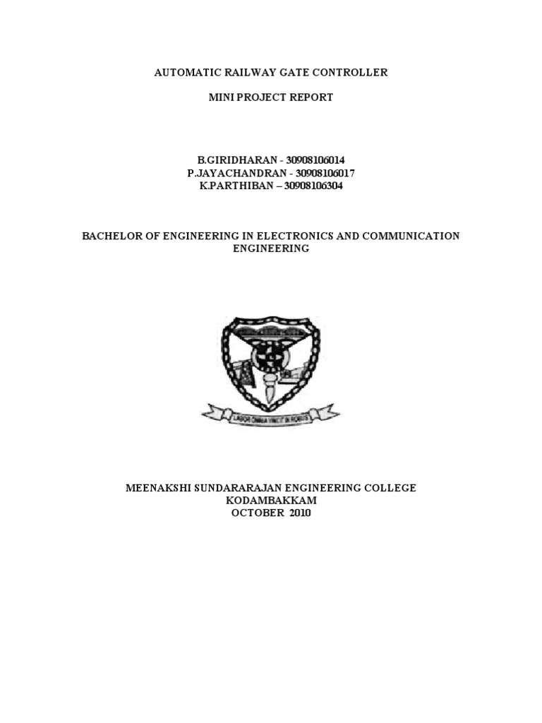 Automatic Railway Gate Controller PDF Relay Amplifier