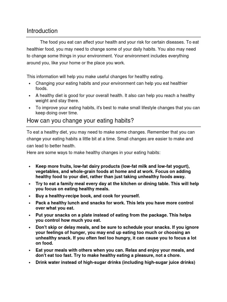 Healthy Eating Habits Pdf