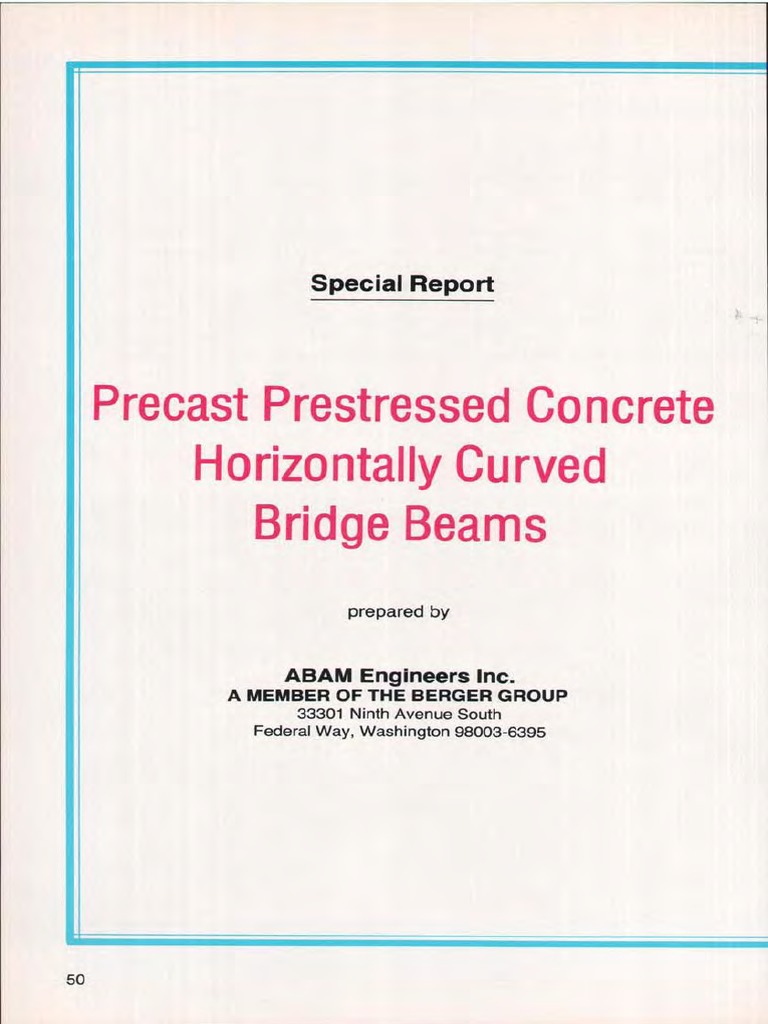 Precast Prestressed Concrete Horizontally Curved Bridge Beams PDF | PDF