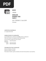 English Higher Tier Paoer 1 June