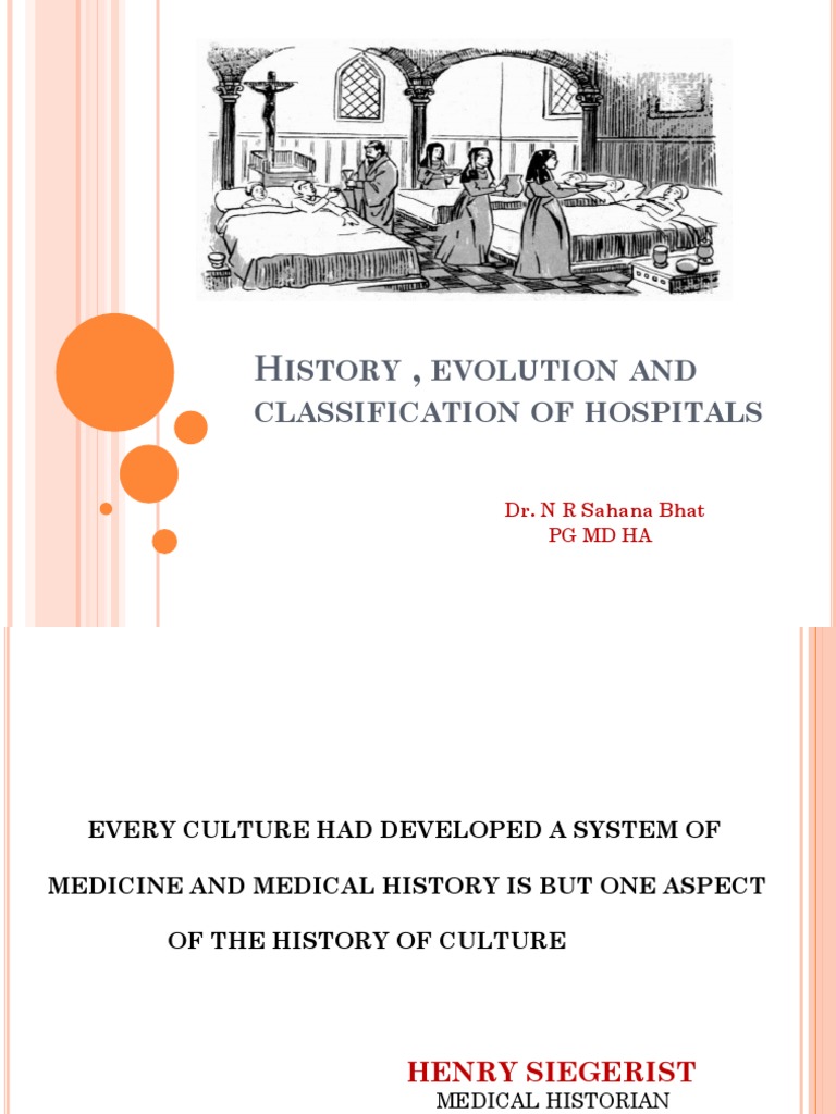 History, Evolution and Classification of Hospitals PDF