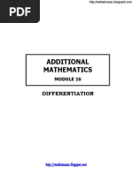 SPM Additional Mathematics Differentiation Exercise