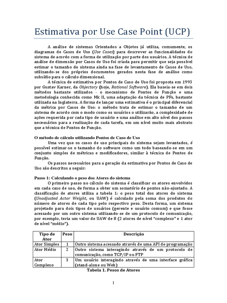 Estimativa Por Use Case Point | PDF
