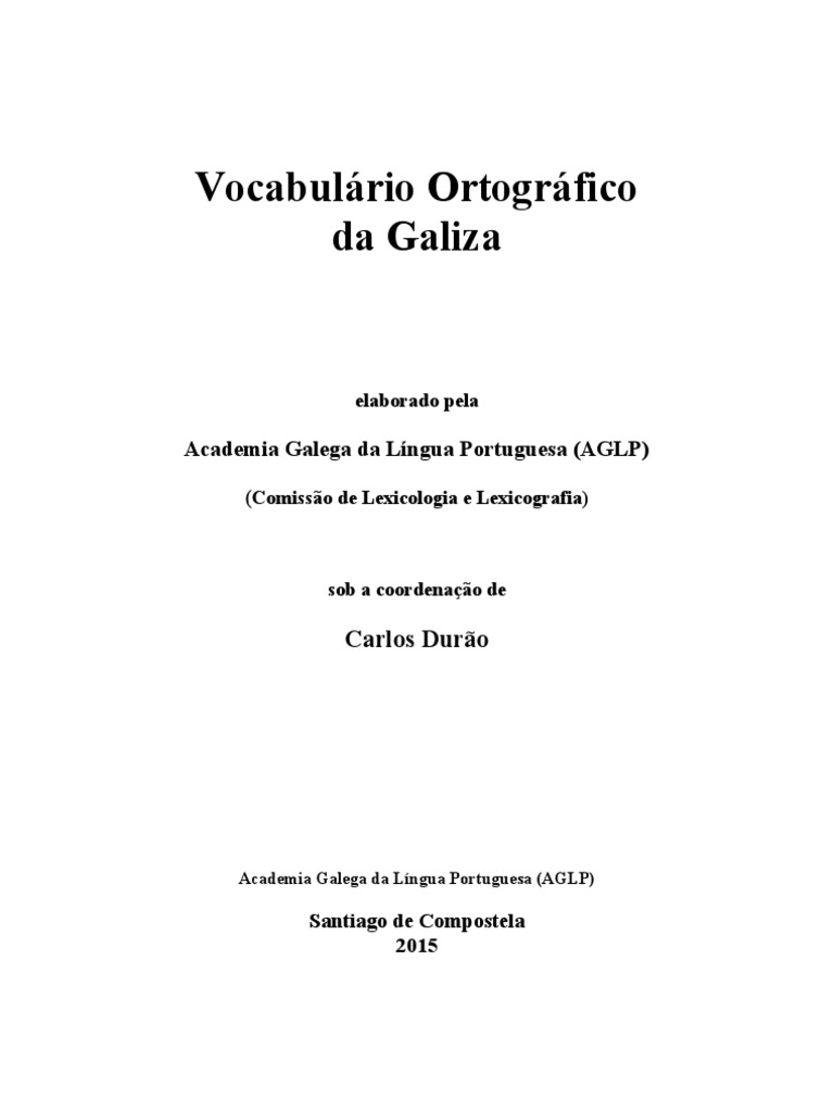 Vocabulario Ortografico Da Galiza AGLP 2 PDF