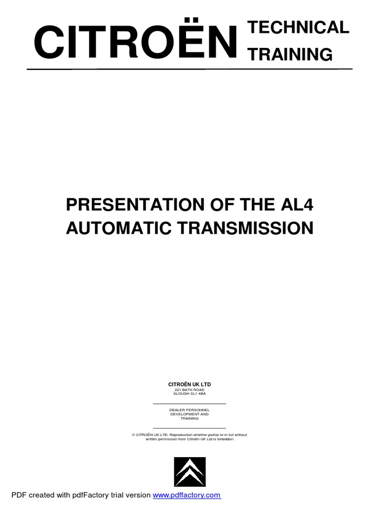 AL4 Transmission PDF | PDF | Automatic Transmission | Transmission ...