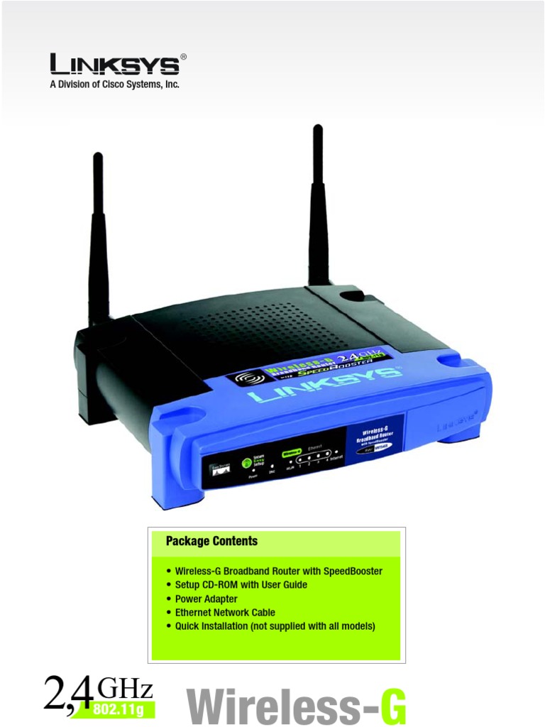 Linksys Wireless G Speed Booster Router | PDF | Local Area Network | Ip ...